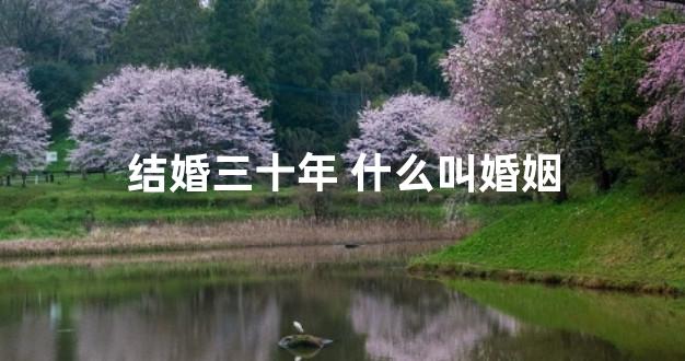 结婚三十年 什么叫婚姻
